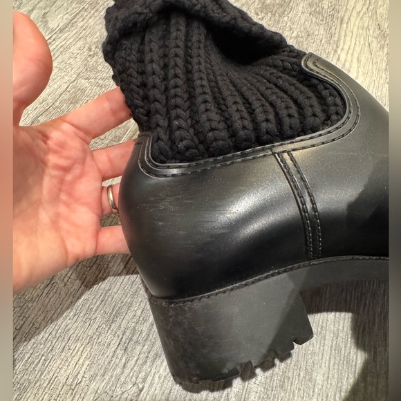 Moncler black knit Ginette rain boots - Picture 11 of 16